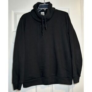 PINK Victoria's Secret Black Sherpa Lined Cowl Neck Sweatshirt Women's Small